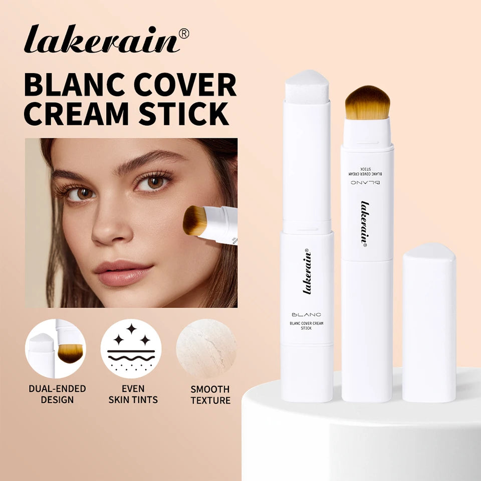 Color Changing Foundation Stick Korean Cover Cream Stick High Coverage Waterproof Dual-Ended with Brush  Base Makeup
