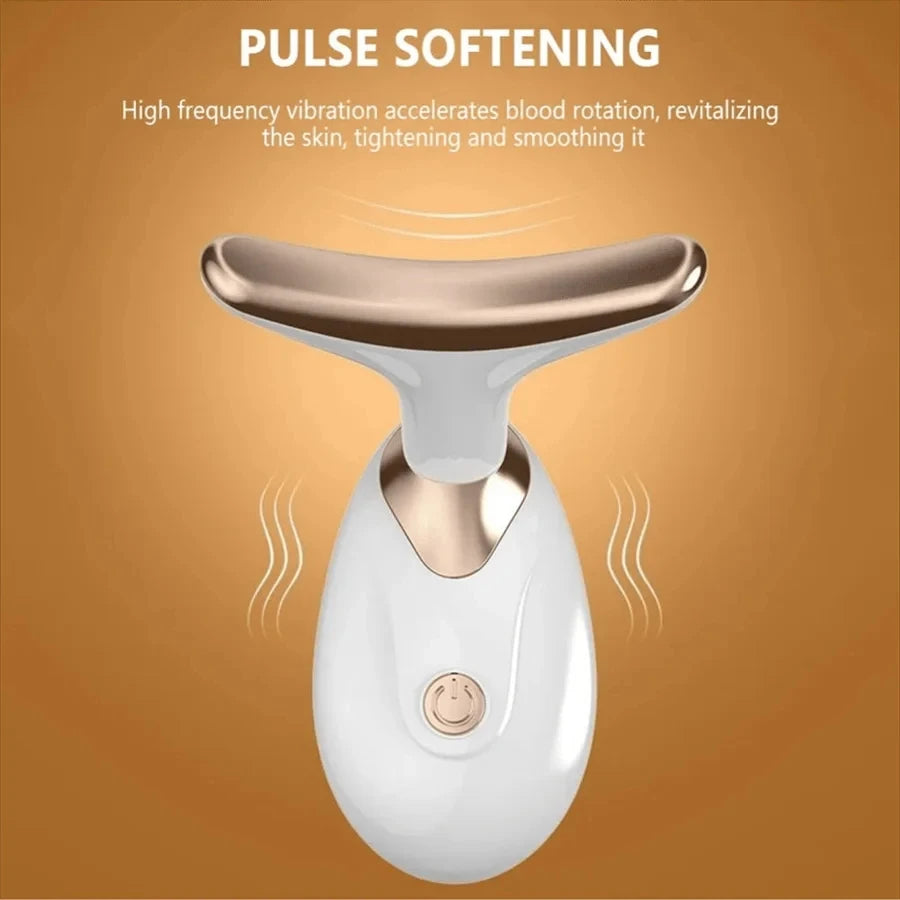 Electric skin tightening care massage device, suitable for treating wrinkles, double chin and skin firmness.