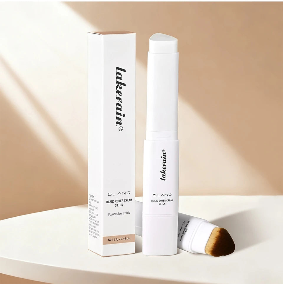 Color Changing Foundation Stick Korean Cover Cream Stick High Coverage Waterproof Dual-Ended with Brush  Base Makeup