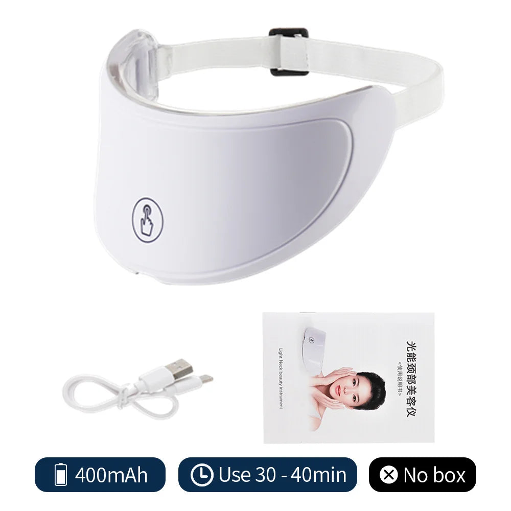 Neck LED Red Light Therapy Lift Mask Photon Anti-Wrinkle Skin Tightening Neck Beauty Device Skin Brighten Rejuvenation Wrinkle Remover