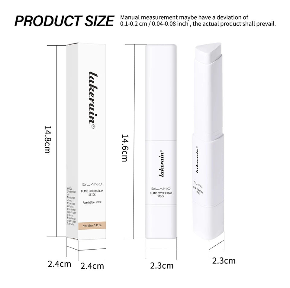 Color Changing Foundation Stick Korean Cover Cream Stick High Coverage Waterproof Dual-Ended with Brush  Base Makeup