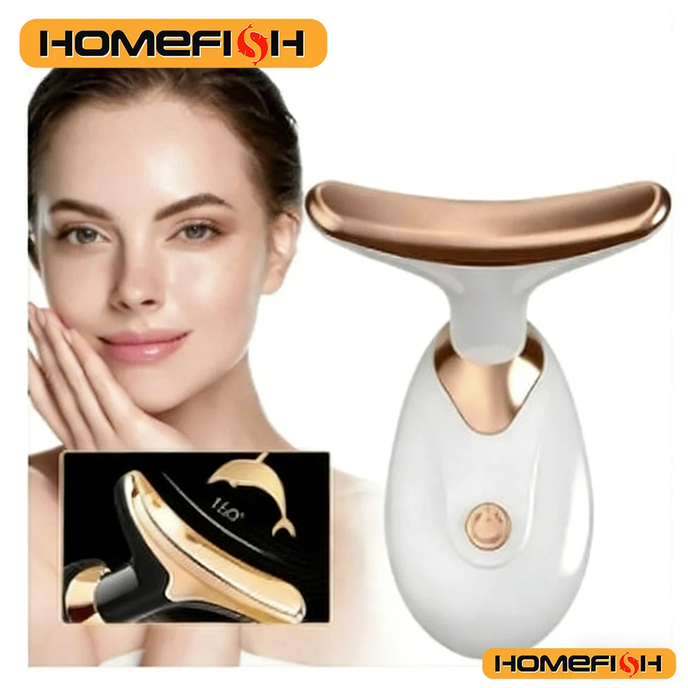 Electric skin tightening care massage device, suitable for treating wrinkles, double chin and skin firmness.