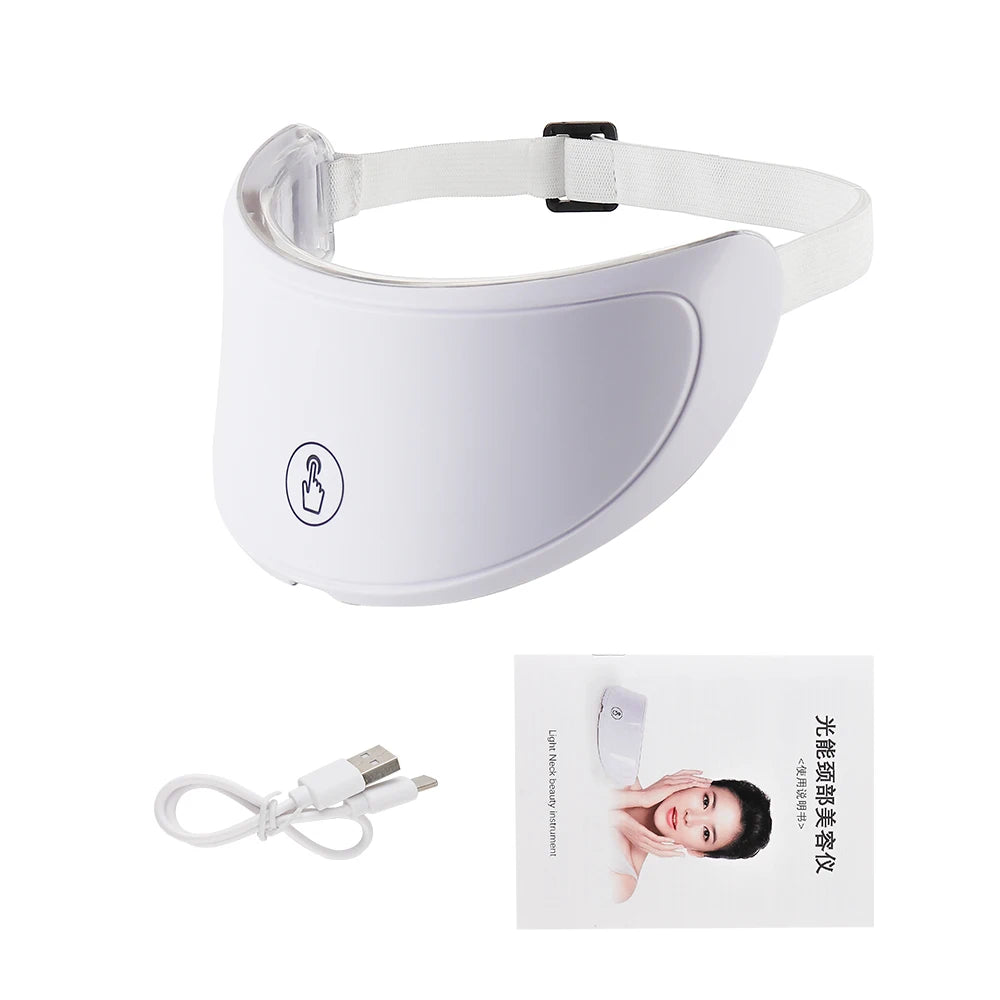 Neck LED Red Light Therapy Lift Mask Photon Anti-Wrinkle Skin Tightening Neck Beauty Device Skin Brighten Rejuvenation Wrinkle Remover
