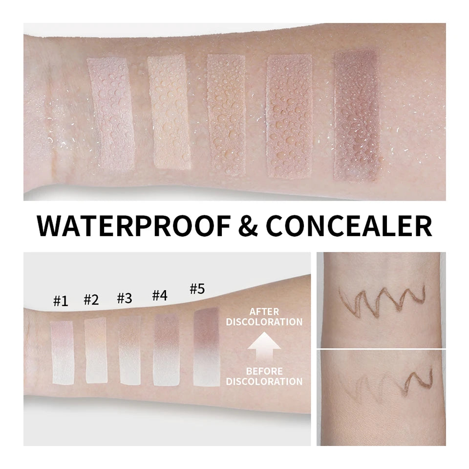 Color Changing Foundation Stick Korean Cover Cream Stick High Coverage Waterproof Dual-Ended with Brush  Base Makeup