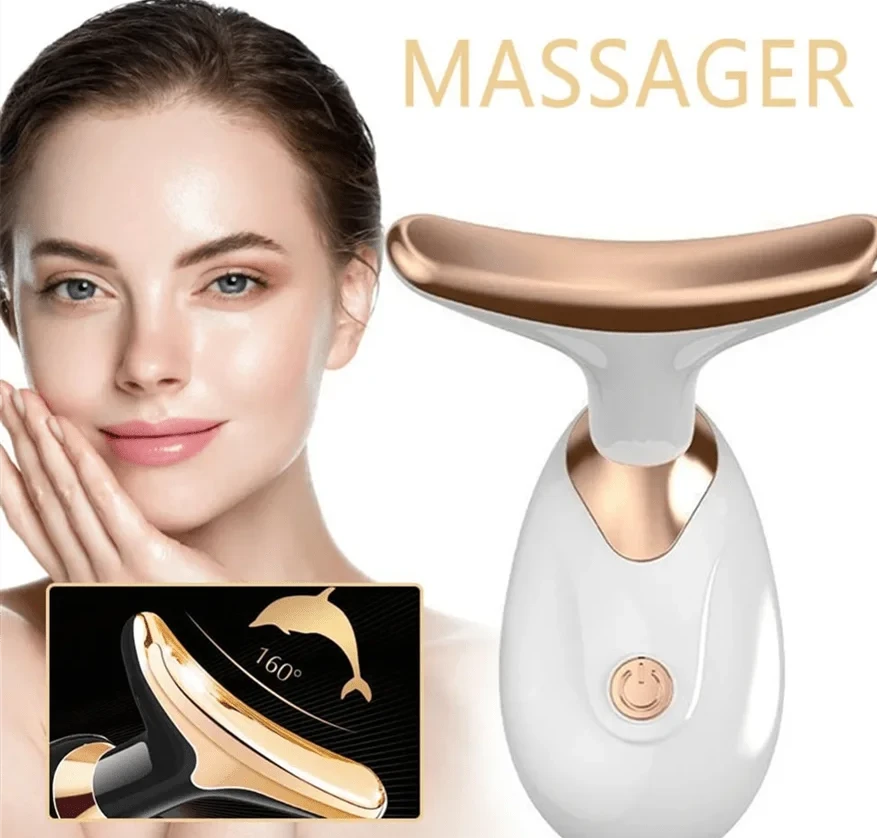Electric skin tightening care massage device, suitable for treating wrinkles, double chin and skin firmness.