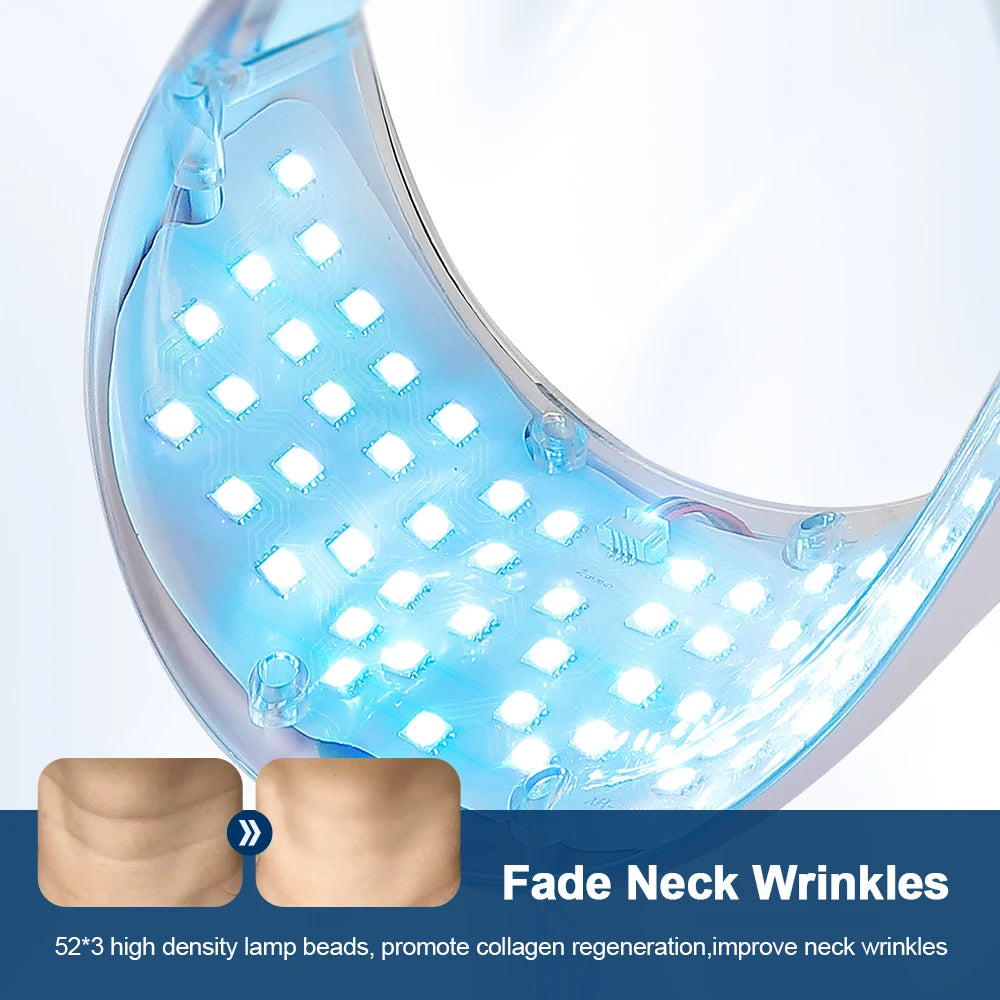 Neck LED Red Light Therapy Lift Mask Photon Anti-Wrinkle Skin Tightening Neck Beauty Device Skin Brighten Rejuvenation Wrinkle Remover
