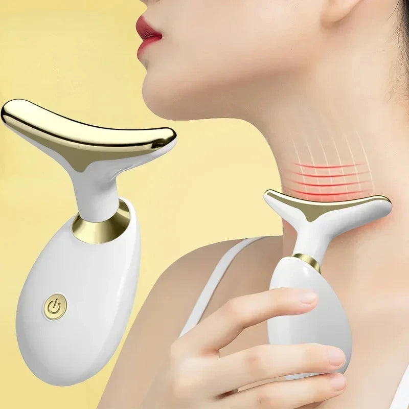 Electric skin tightening care massage device, suitable for treating wrinkles, double chin and skin firmness.