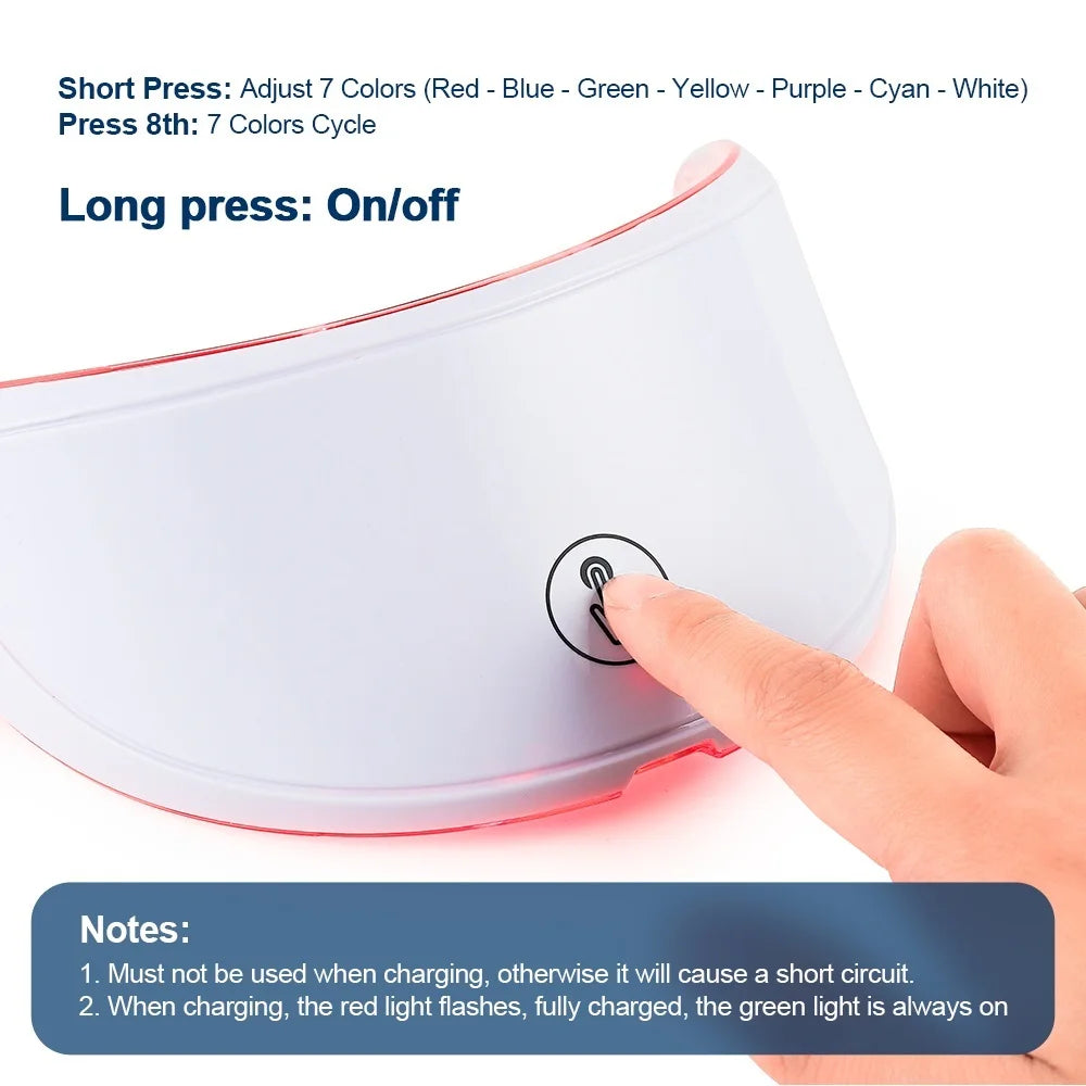 Neck LED Red Light Therapy Lift Mask Photon Anti-Wrinkle Skin Tightening Neck Beauty Device Skin Brighten Rejuvenation Wrinkle Remover