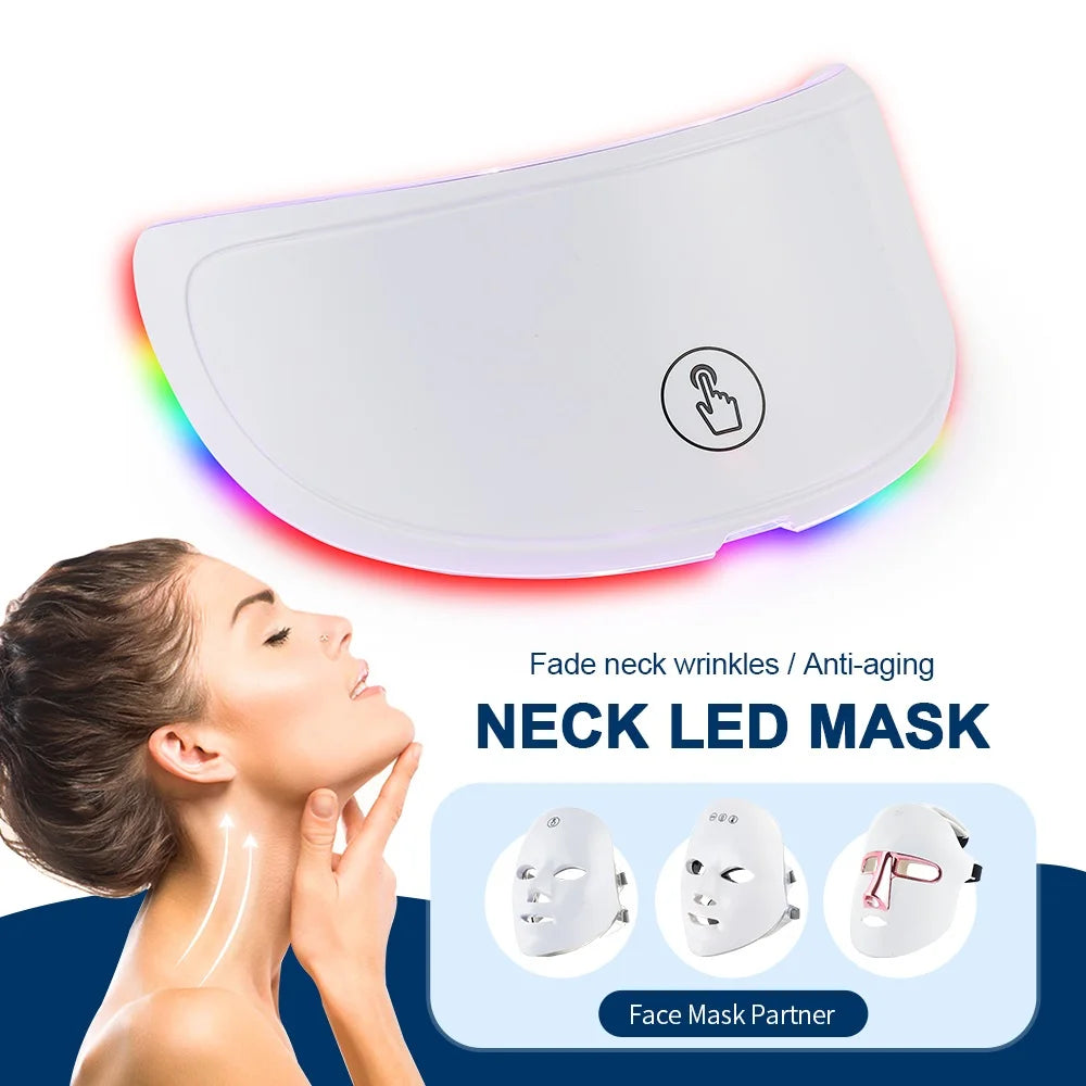 Neck LED Red Light Therapy Lift Mask Photon Anti-Wrinkle Skin Tightening Neck Beauty Device Skin Brighten Rejuvenation Wrinkle Remover