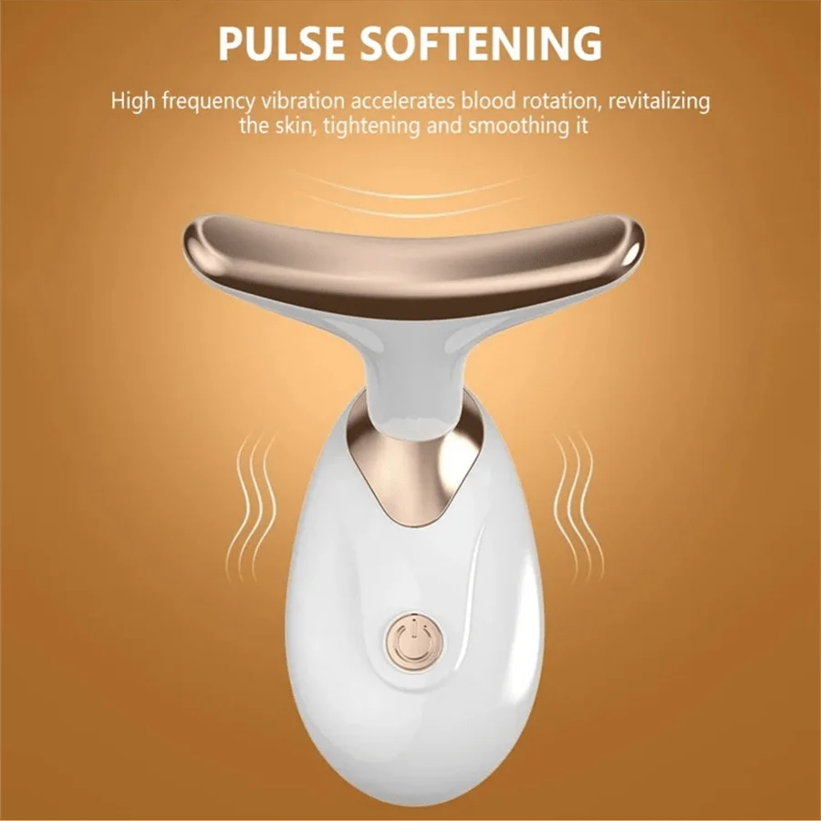 Electric skin tightening care massage device, suitable for treating wrinkles, double chin and skin firmness.
